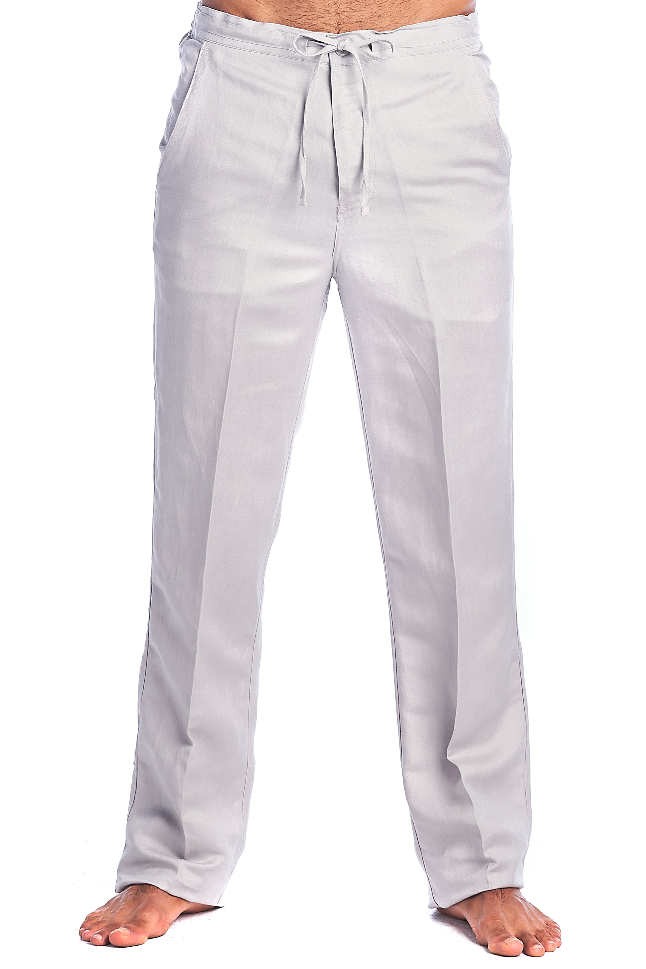 100% Linen Casual Drawstring Linen Pants