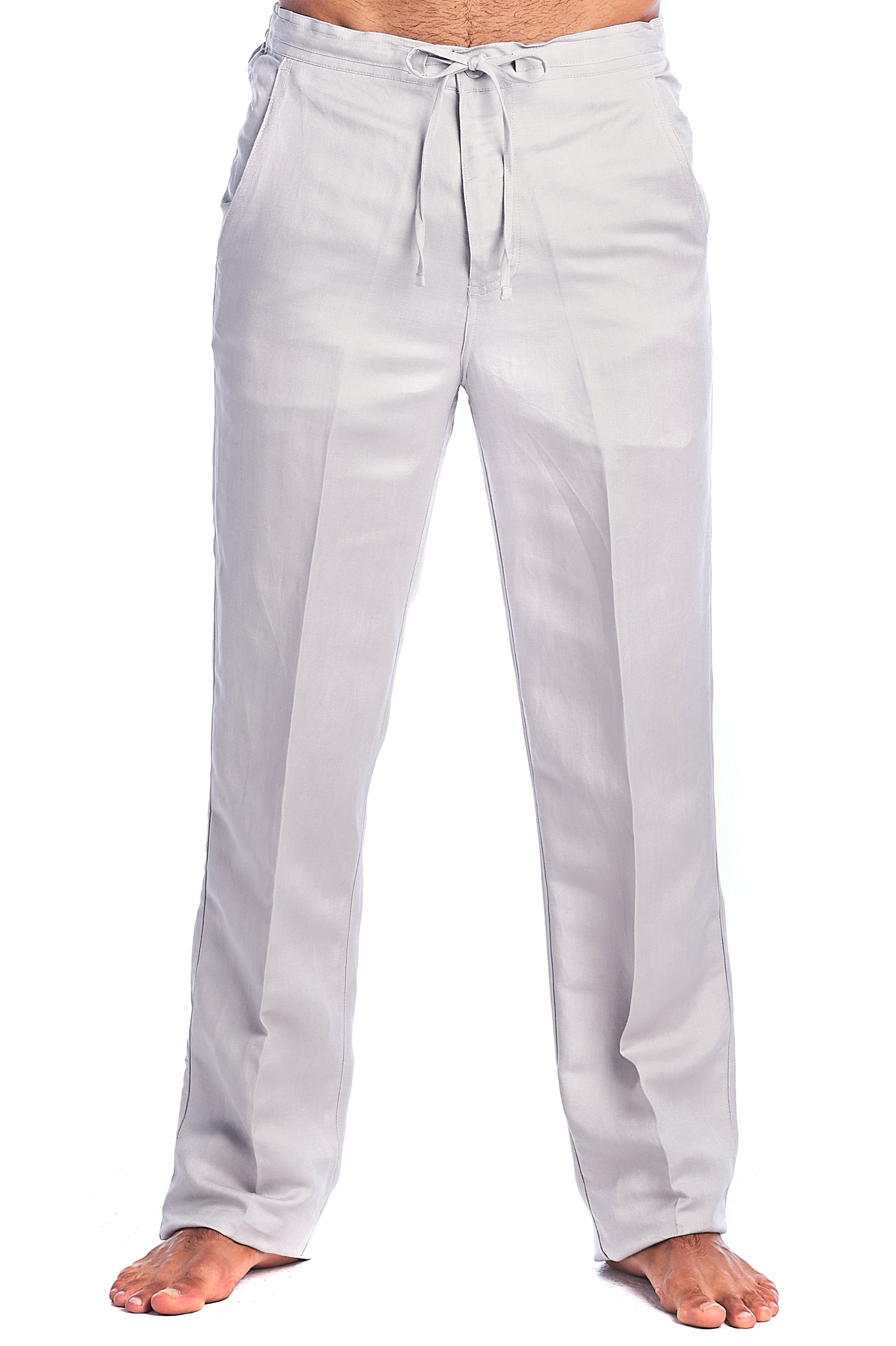 100% Linen Casual Drawstring Linen Pants