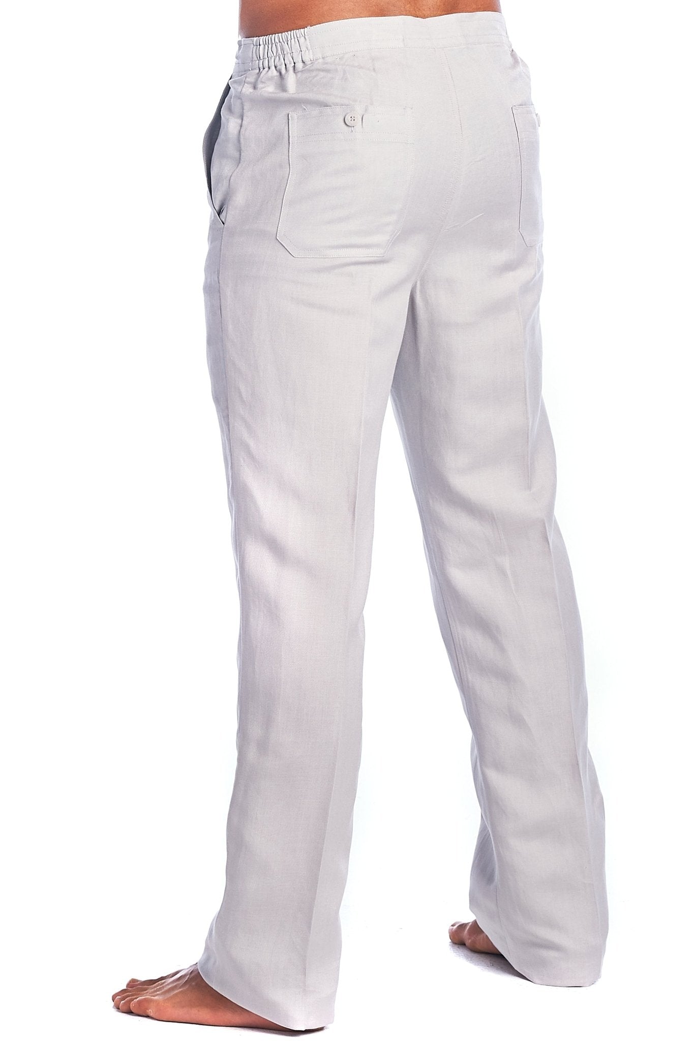 100% Linen Casual Drawstring Linen Pants