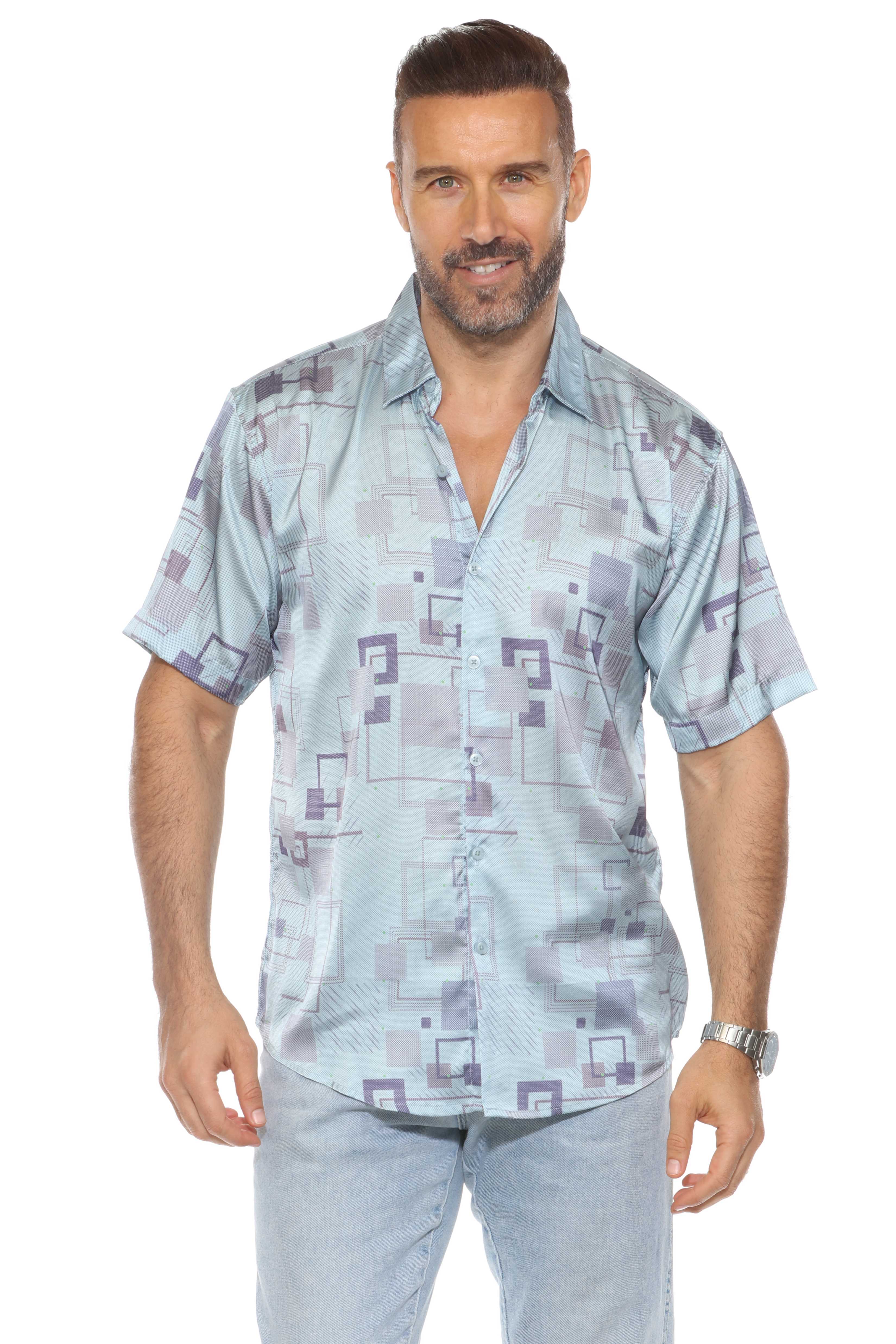 Camisa de manga corta con estampado moderno