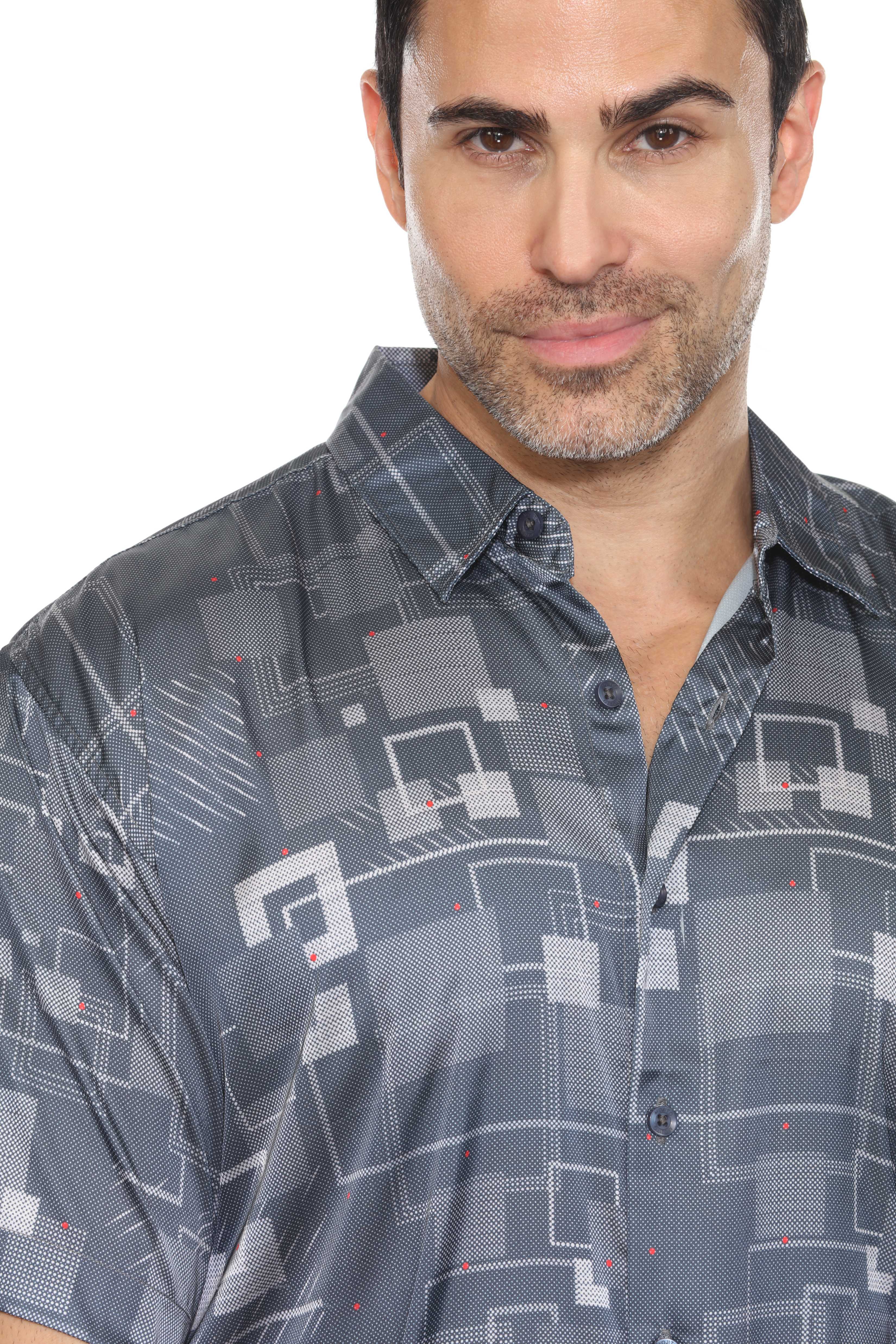 Camisa de manga corta con estampado moderno