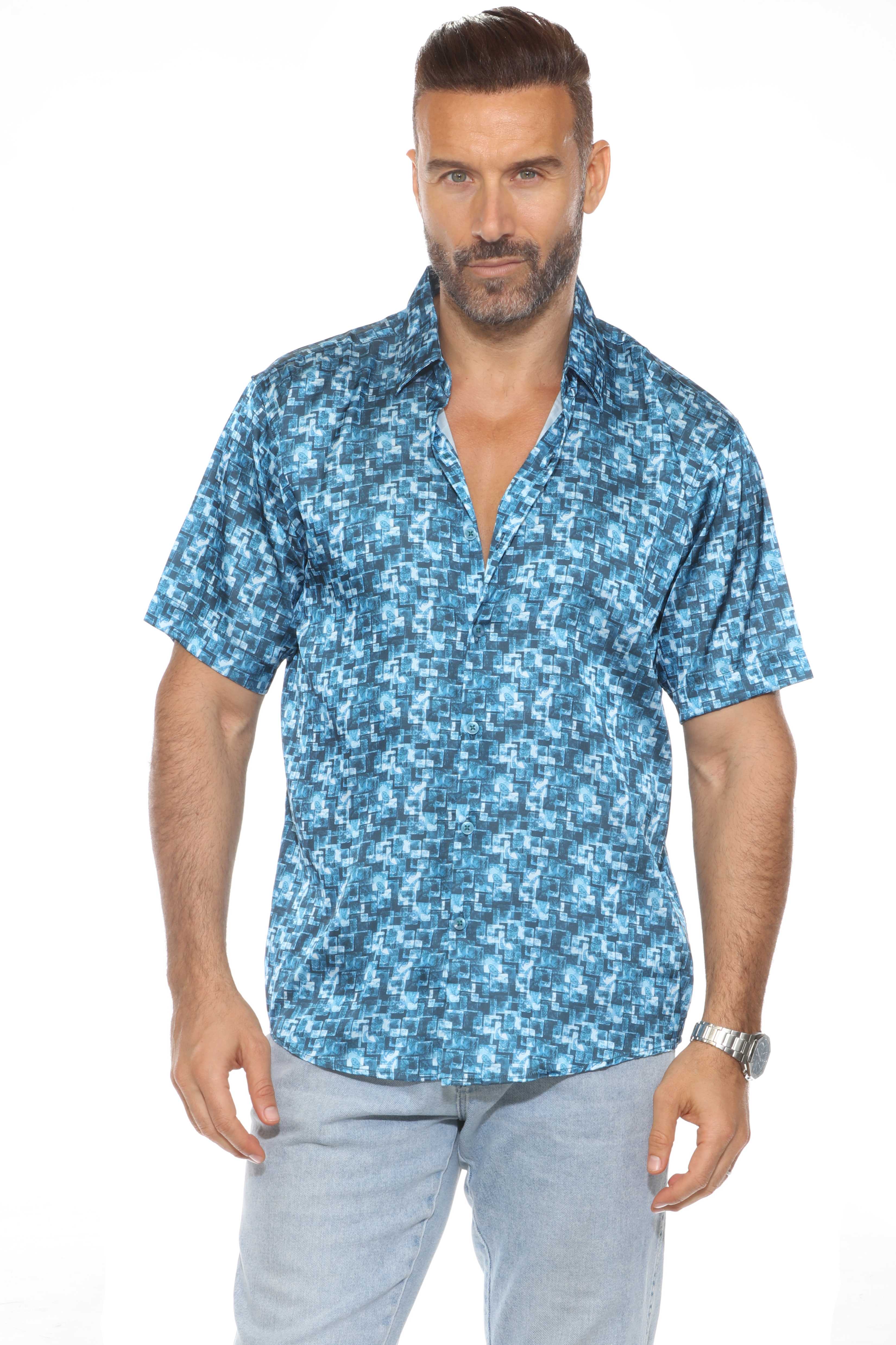Camisa de manga corta con estampado moderno