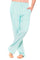 Model wearing aqua Men’s Casual Drawstring Beach Pants with a hand in the pocket against a white background.