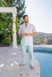 Pantalones de playa informales con cordón ajustable para hombre