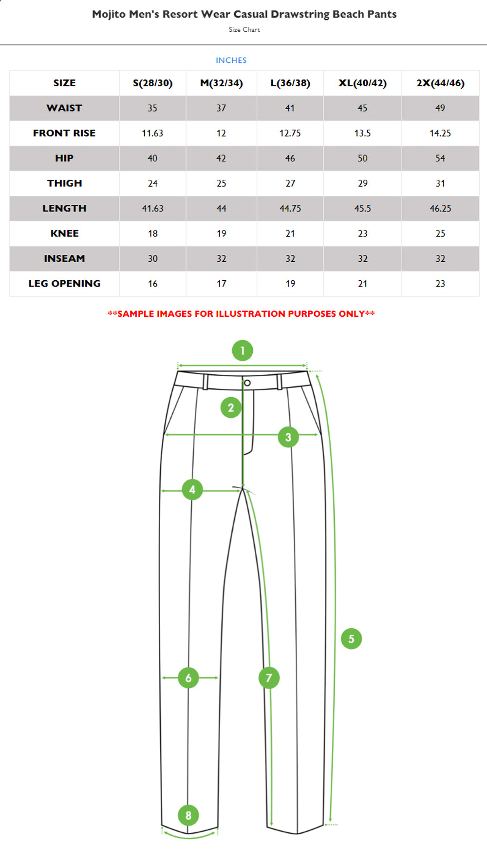 Pantalones de playa informales con cordón ajustable Mojito para hombre
