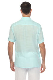 Camisa playera de manga corta con dos bolsillos y botones