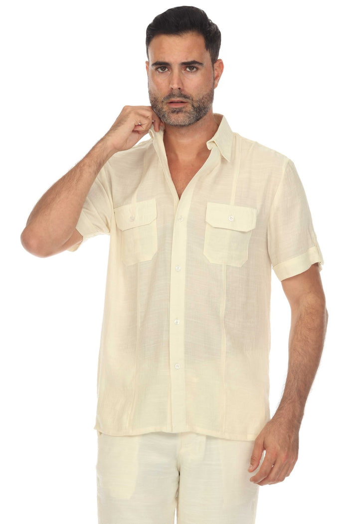 Beach Two Pocket Short Sleeve Beach Button Down