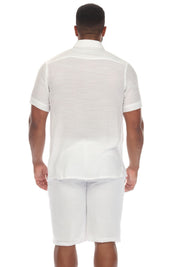 Camisa playera de manga corta con dos bolsillos y botones