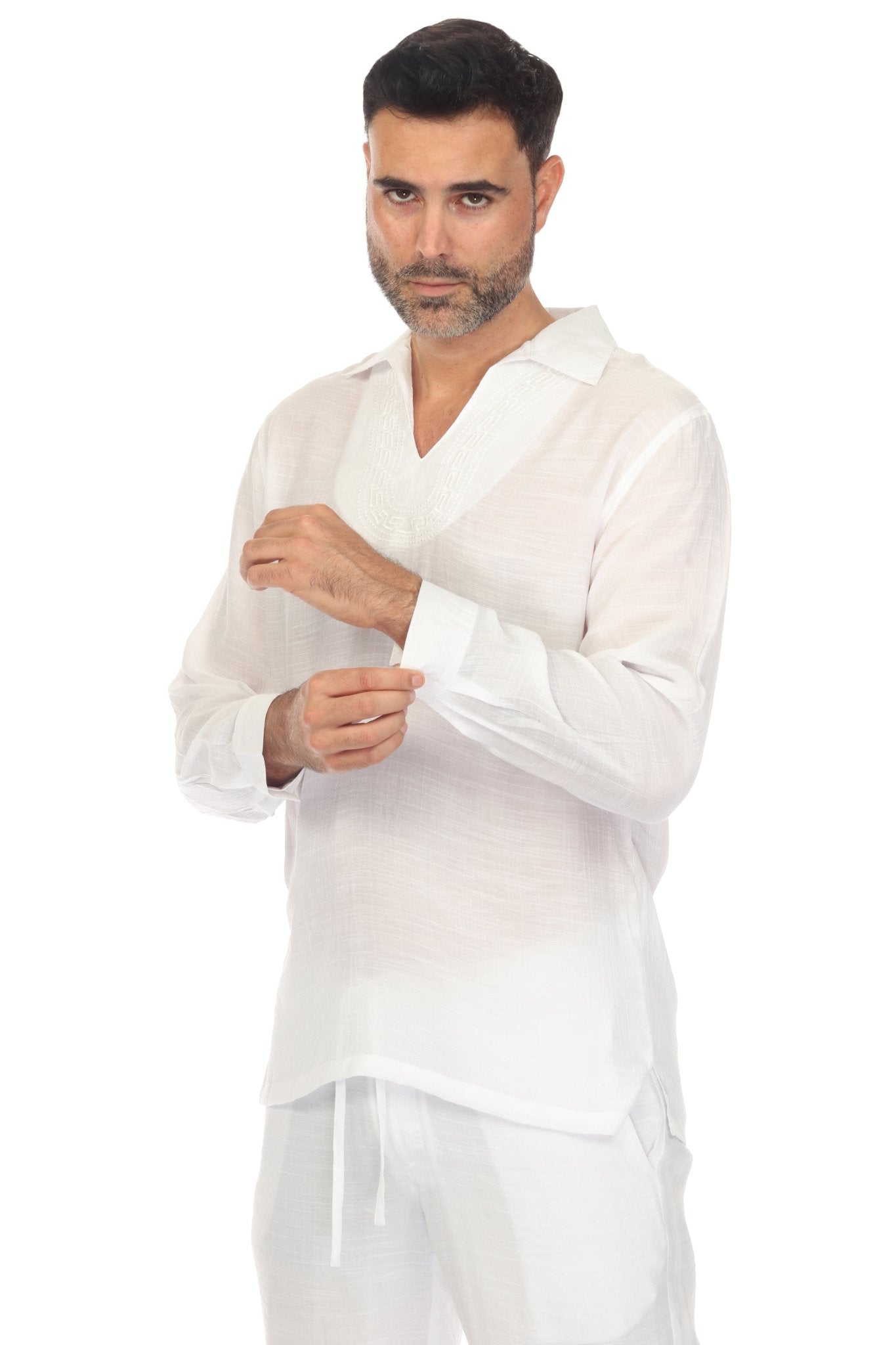 white v neck dress shirt Polyester Long Sleeve Dress Shirts for Women White Leisure Lapel Work Womens Casual V Neck Collared Office Blouses Tops With Pocket M