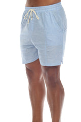 Causal Linen Blend Drawstring Shorts