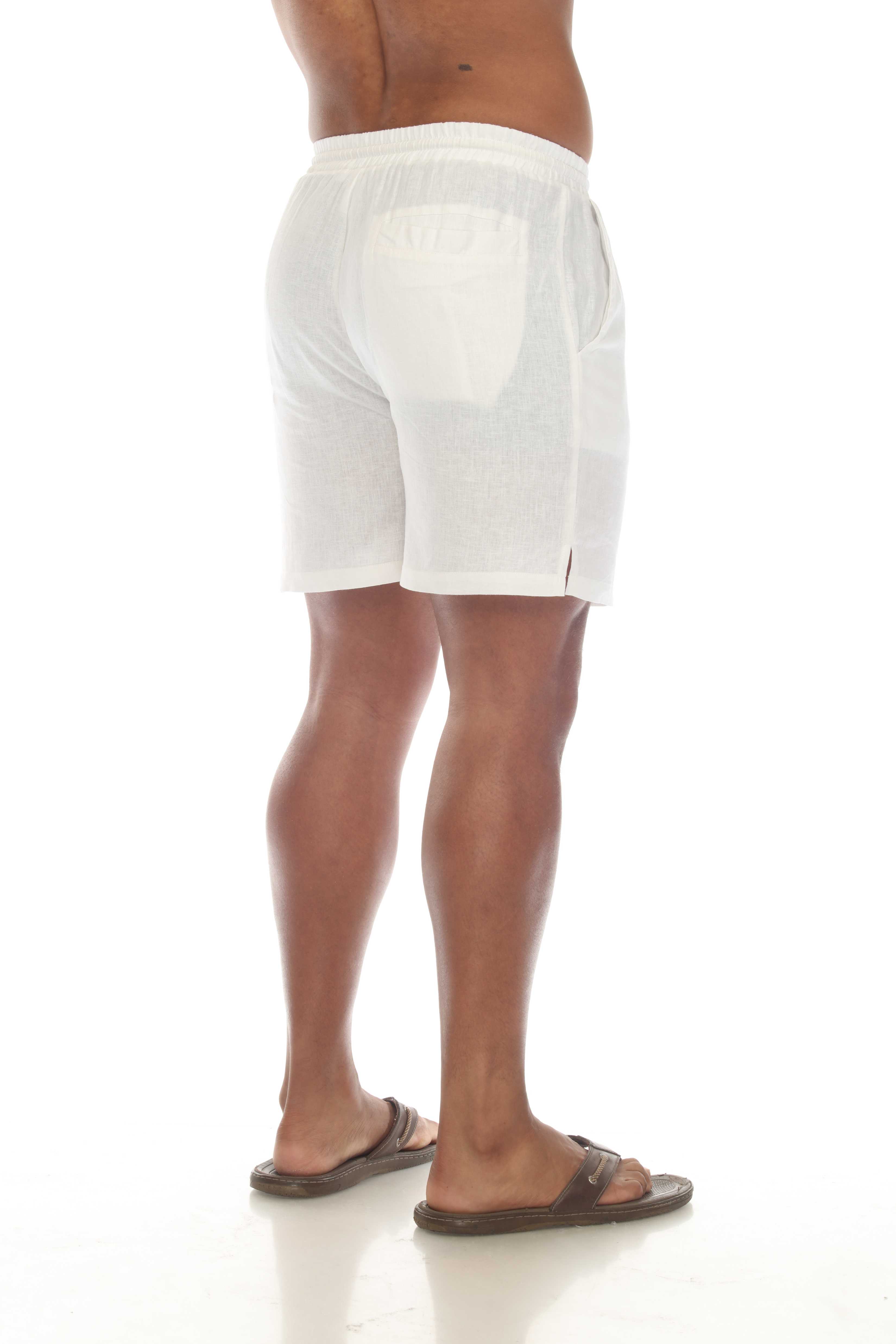 Pantalones cortos de playa informales con cordón para hombre de Mojito, mezcla de lino