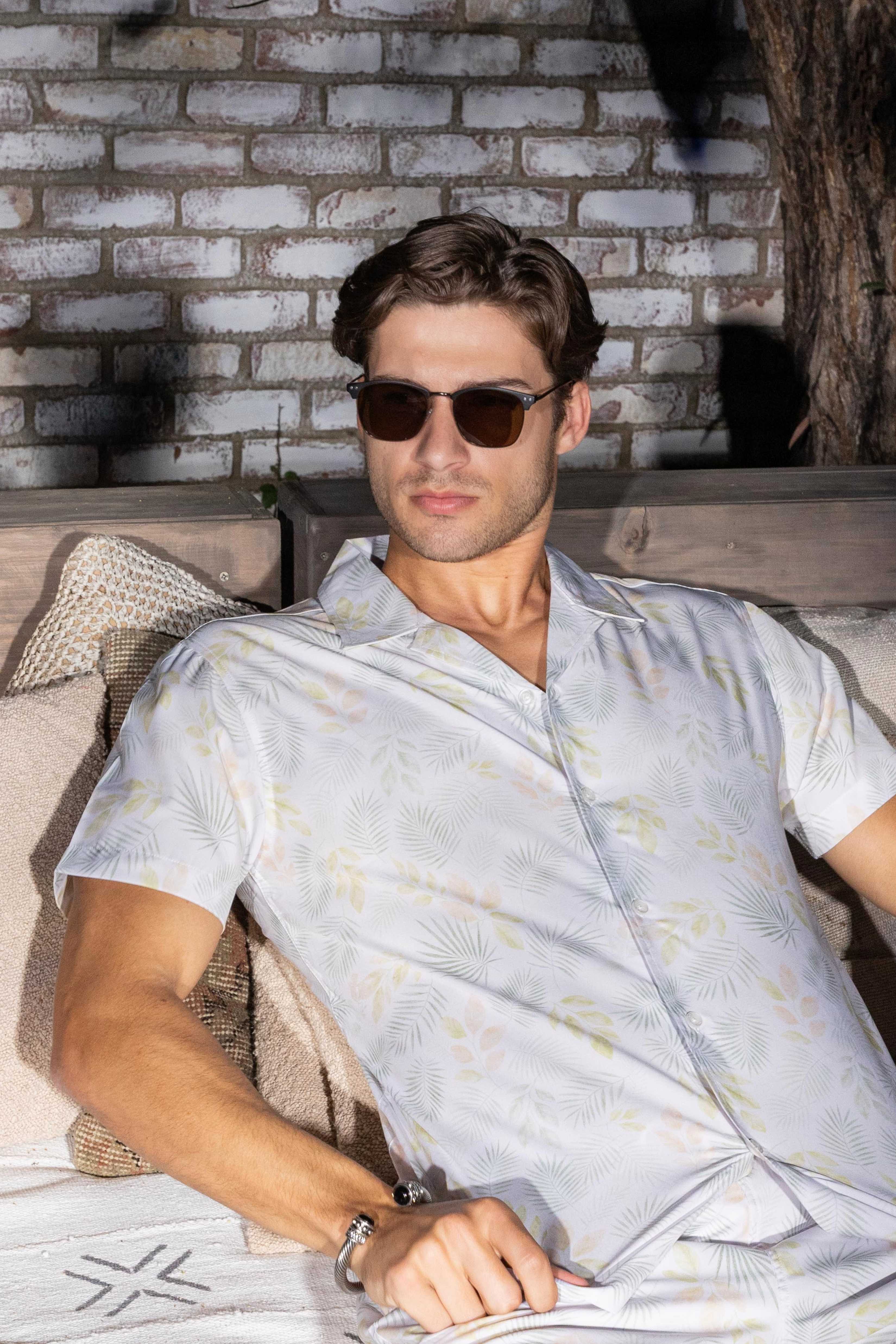 Men's Button-Down & Short's Swim Suit Cabana Set