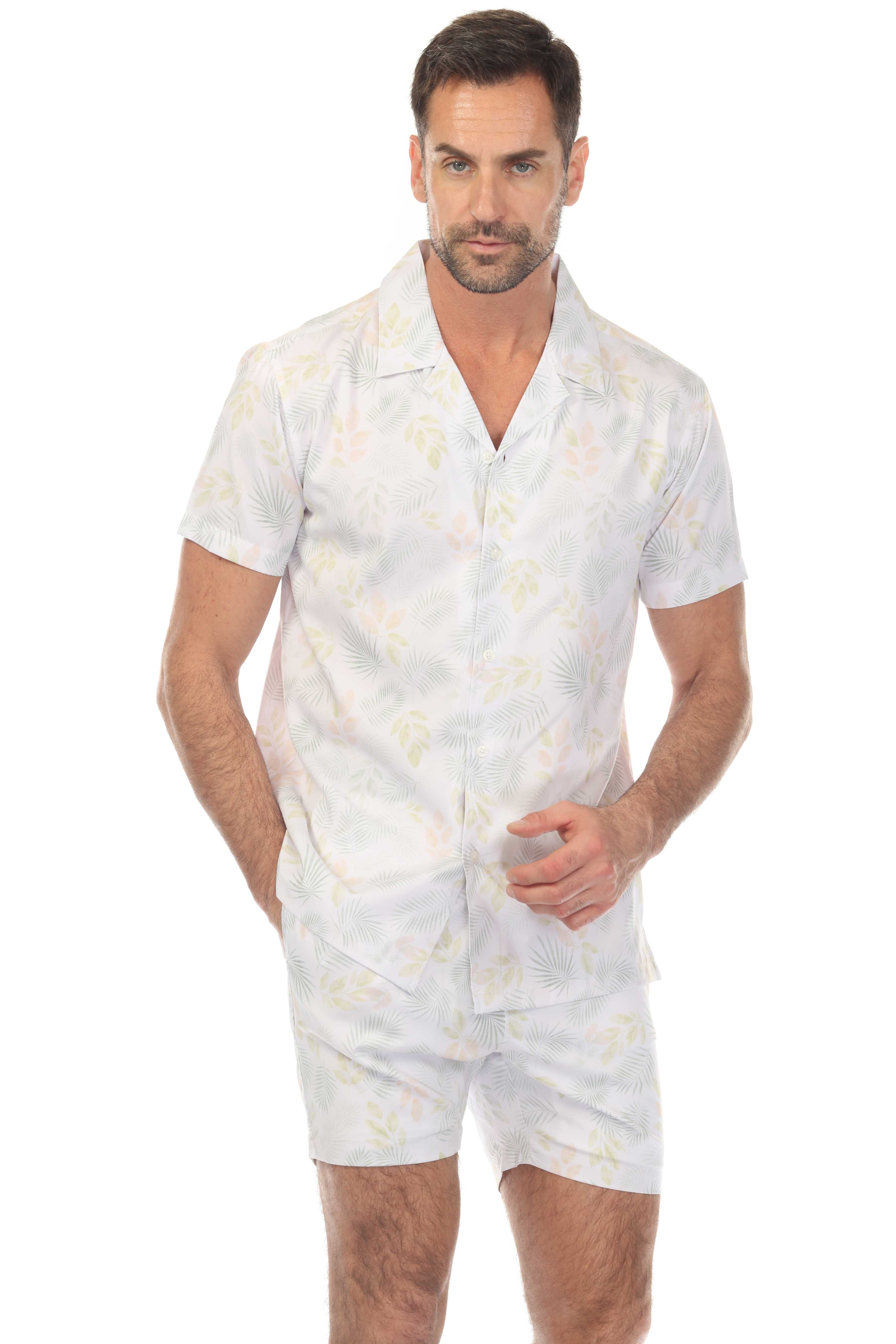 Men's Button-Down & Short's Swim Suit Cabana Set