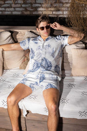 Men's Button-Down & Short's Swim Suit Cabana Set