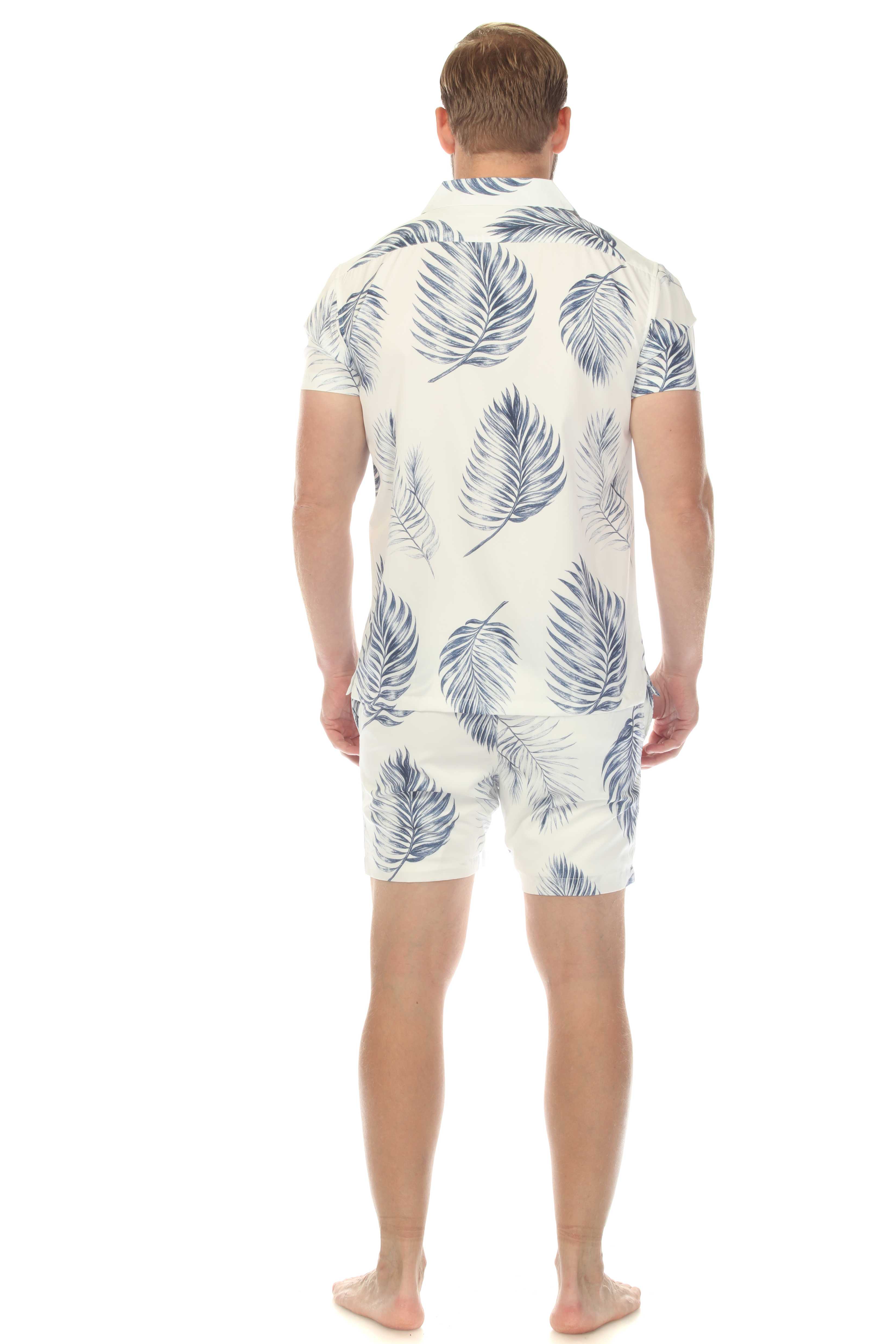 Men's Button-Down & Short's Swim Suit Cabana Set