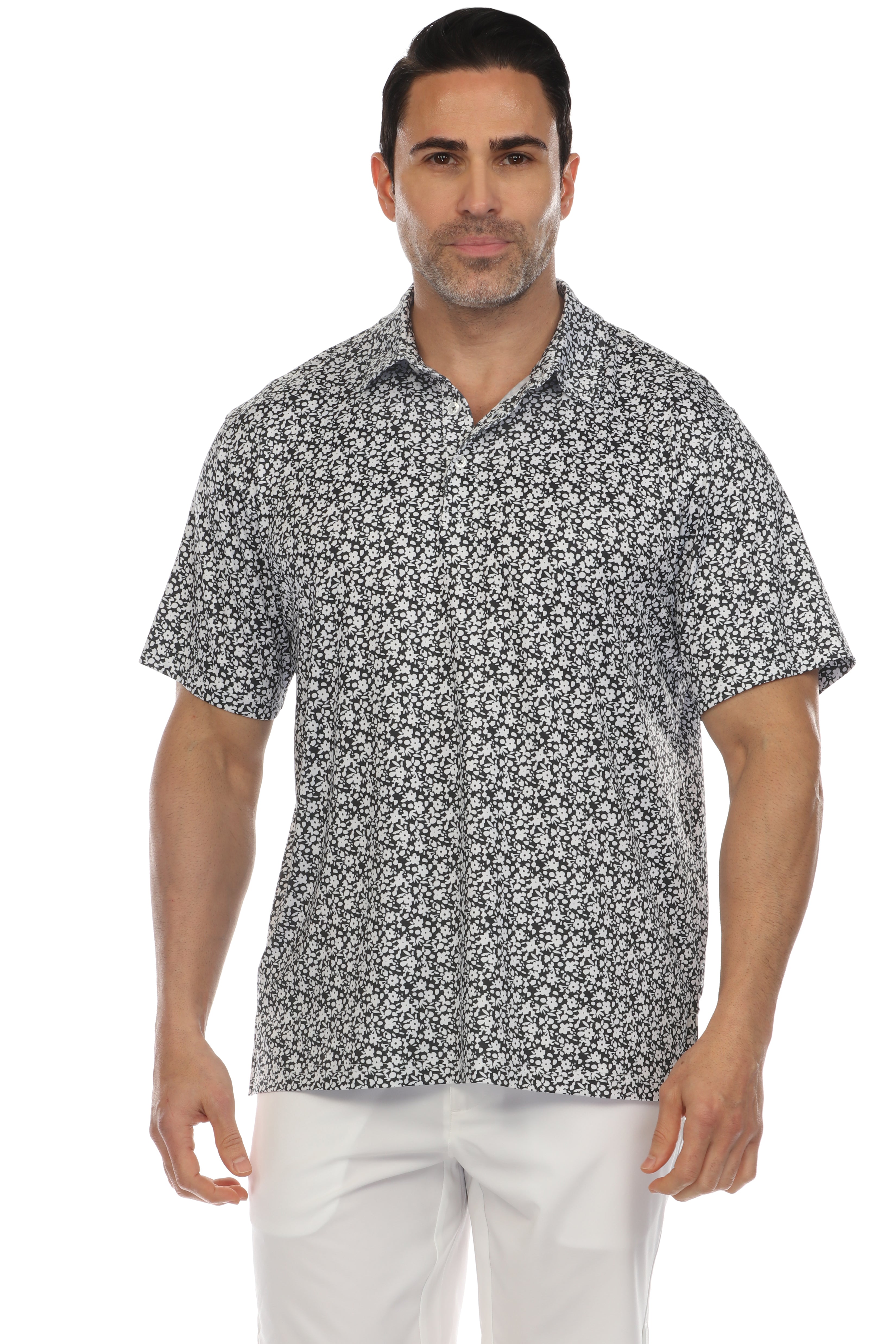 Polo informal Dry-Fit con estampado floral