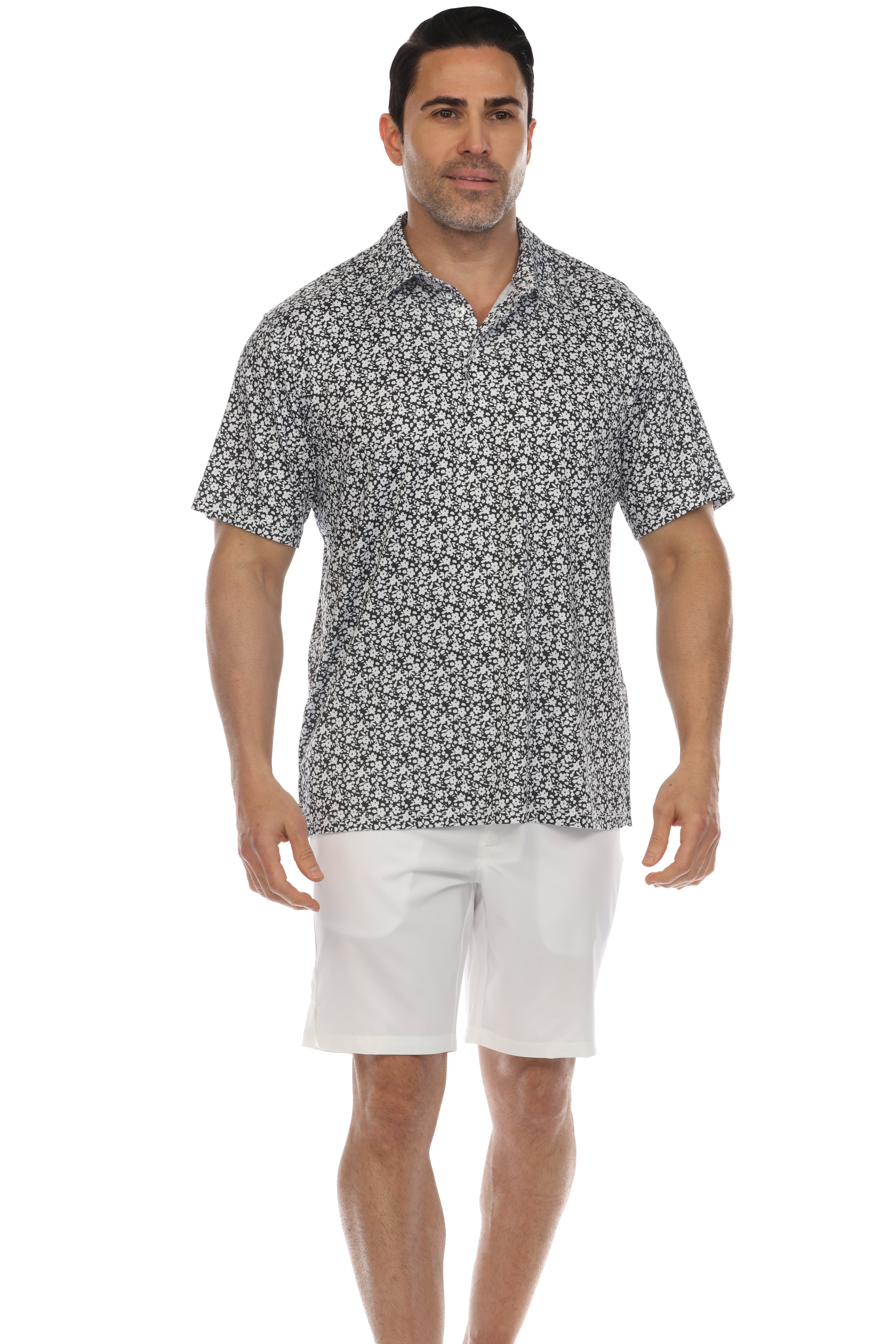 Polo informal Dry-Fit con estampado floral