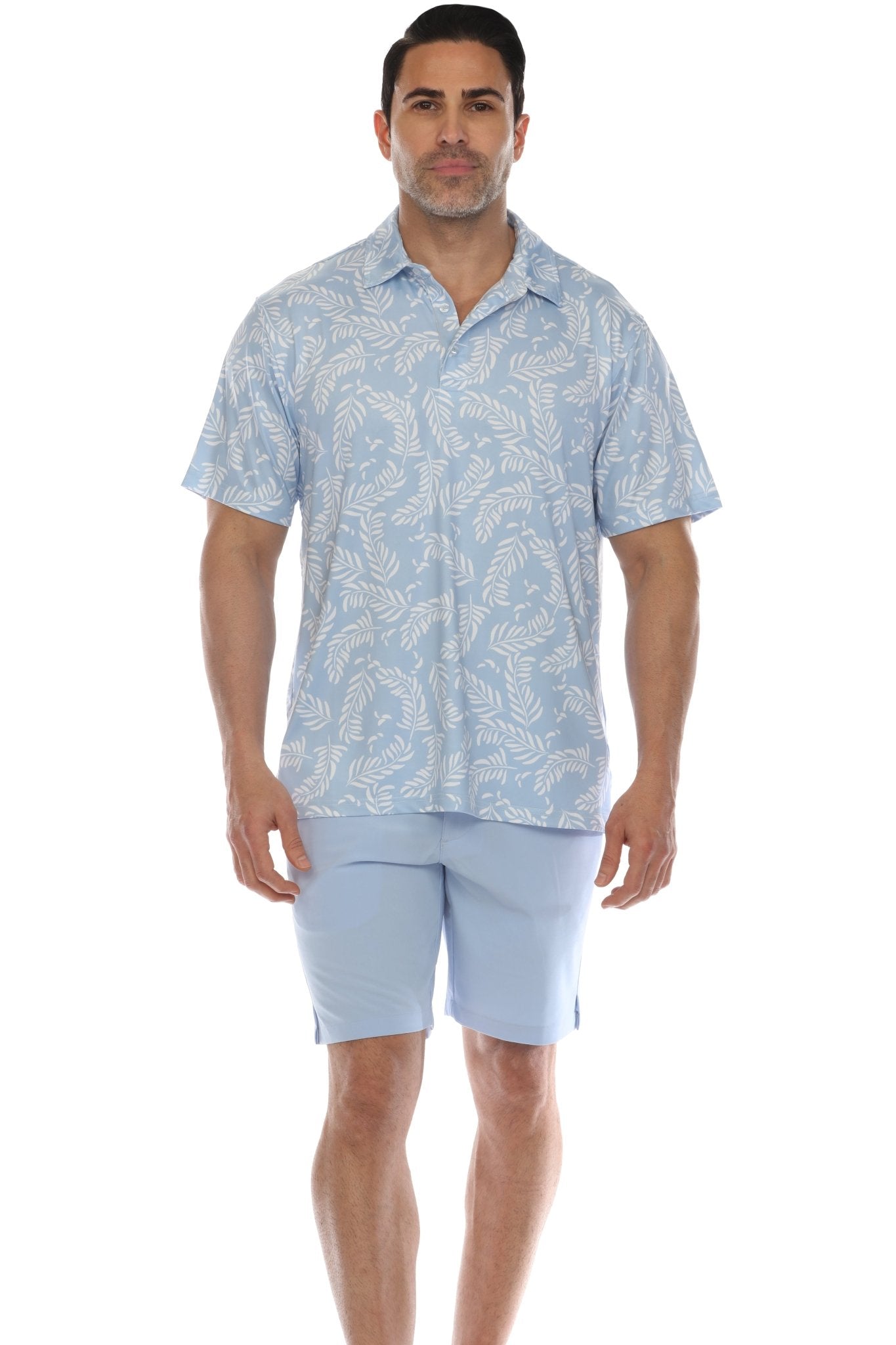 Polo informal Dry-Fit para hombre con estampado floral