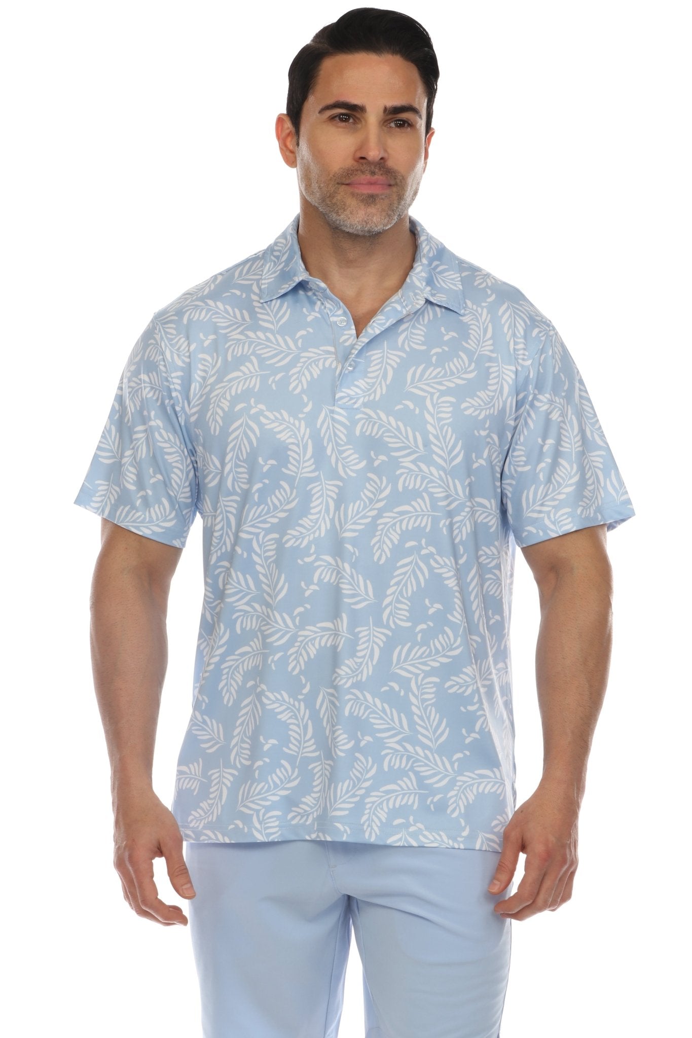 Men's Casual Dry-Fit Polo Shirt Floral Print