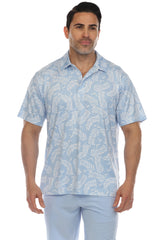 Polo informal Dry-Fit para hombre con estampado floral