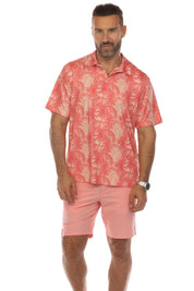 Mojito Casual Dry-Fit Polo Shirt Coral Print