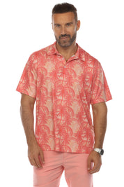 Mojito Casual Dry-Fit Polo Shirt Coral Print