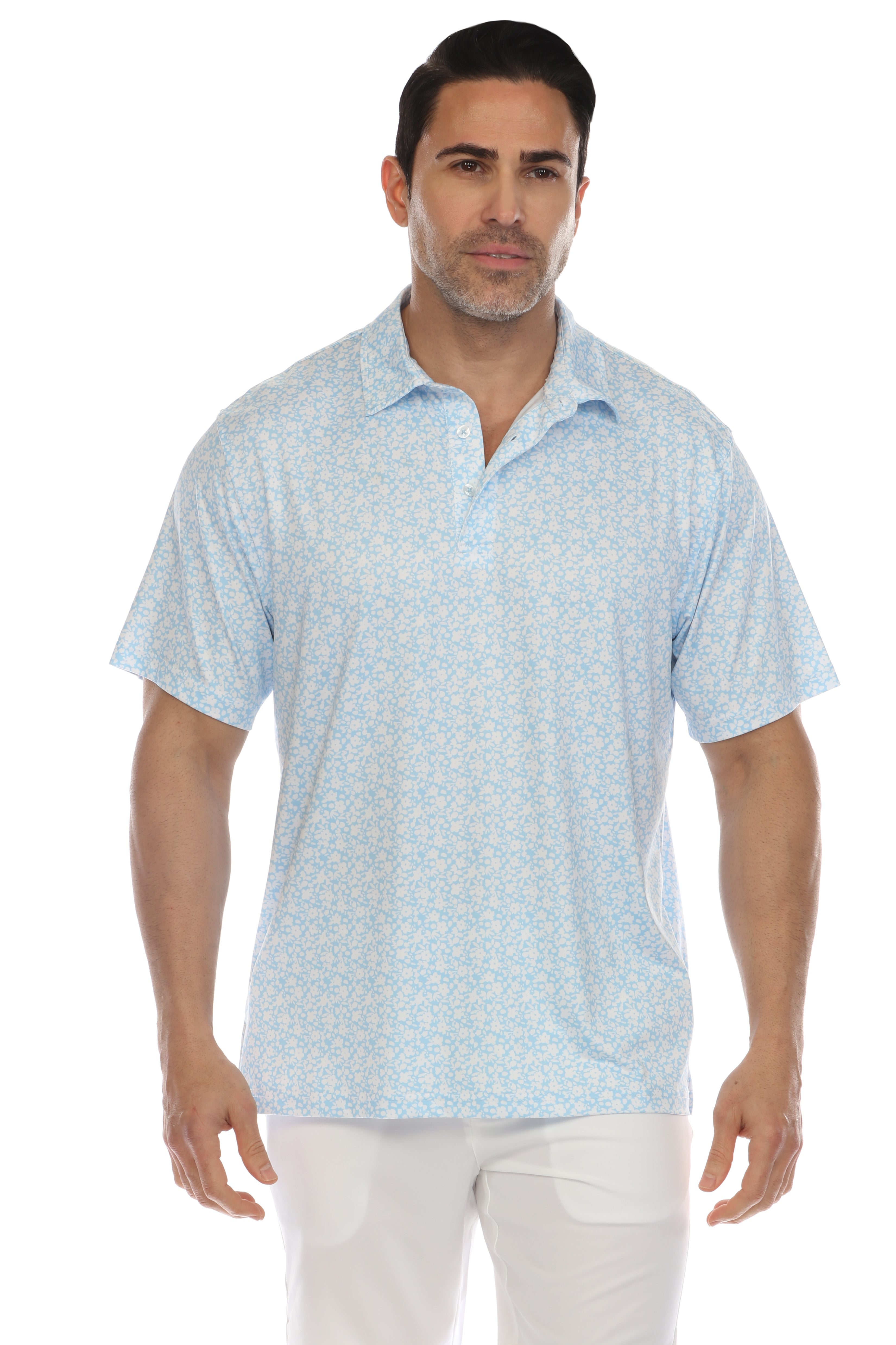 Polo informal Dry-Fit con estampado floral
