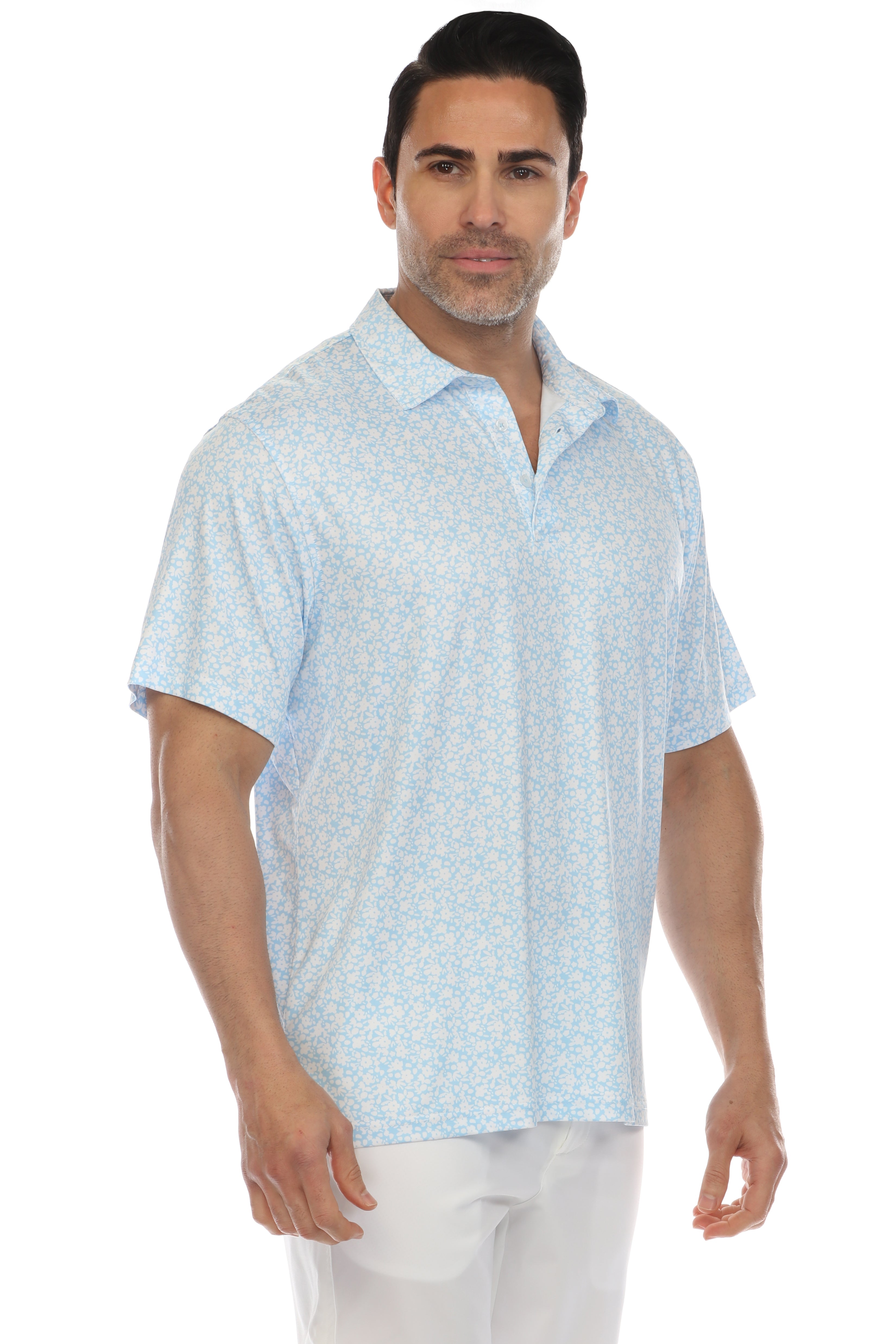 Polo informal Dry-Fit con estampado floral