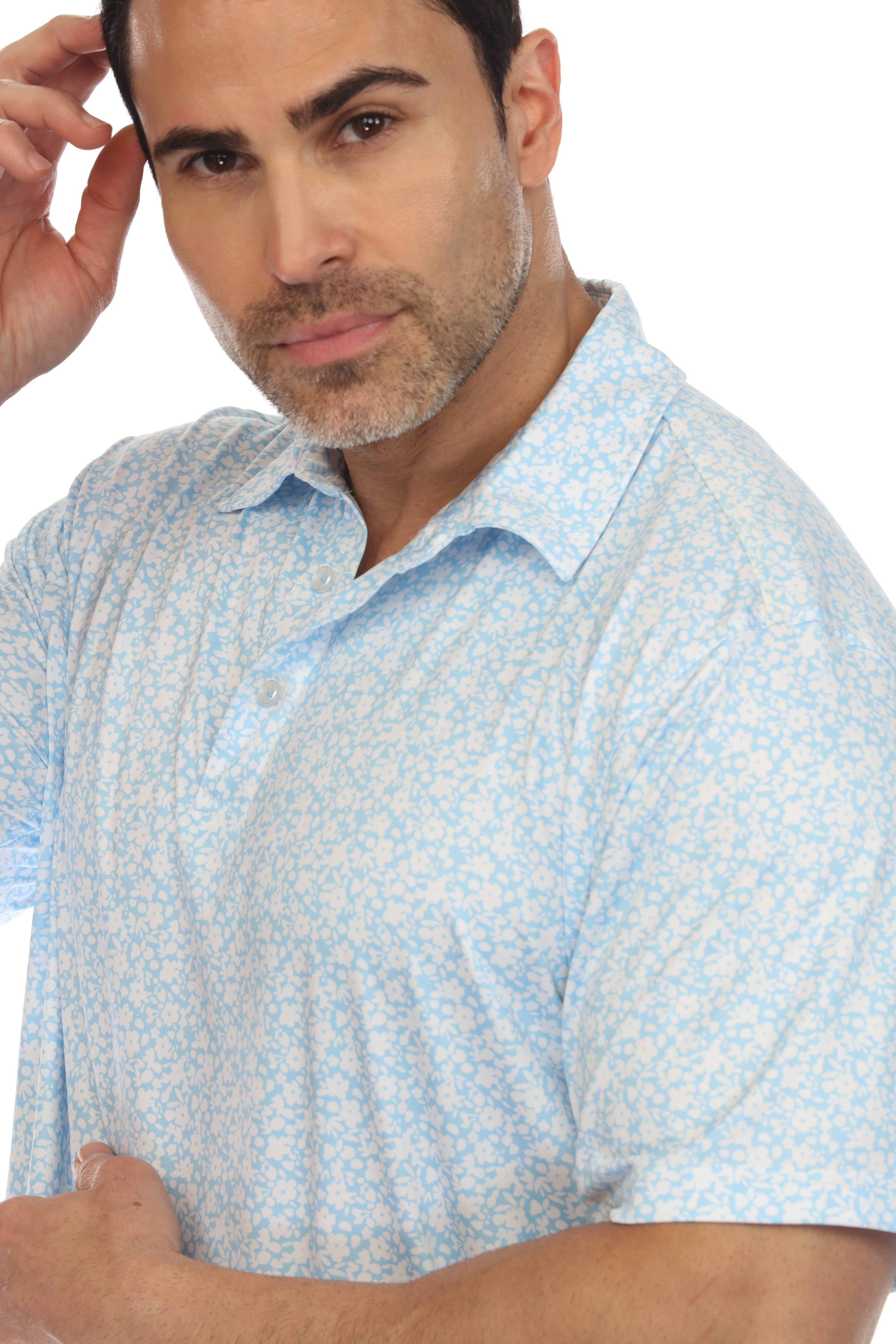Polo informal Dry-Fit con estampado floral