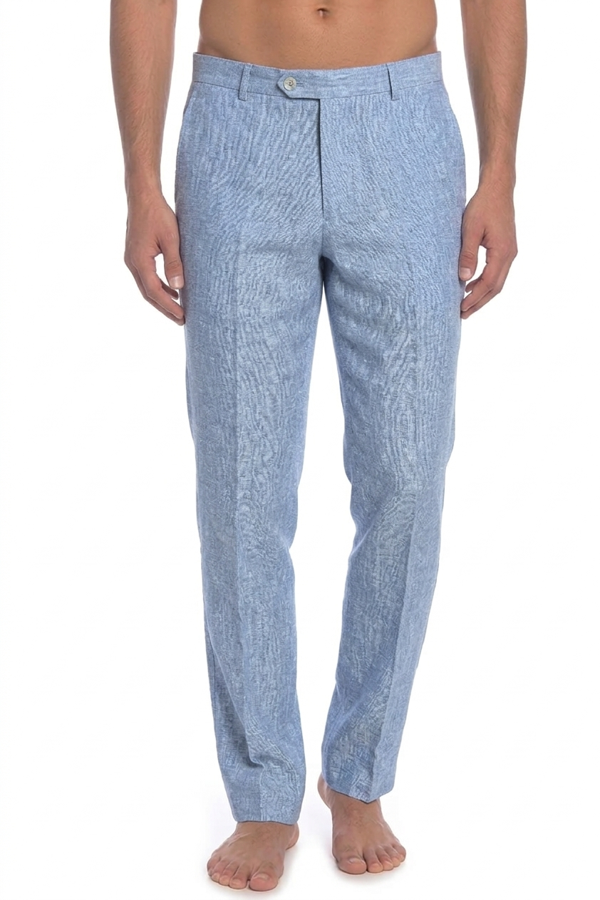 Men's Modern Fit Casual Resort Wear 100% Linen Flat front Dress Pants