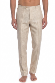 Men's Modern Fit Casual Resort Wear 100% Linen Flat front Dress Pants