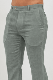 Modern Fit 100% Linen Flat Front Dress Pants