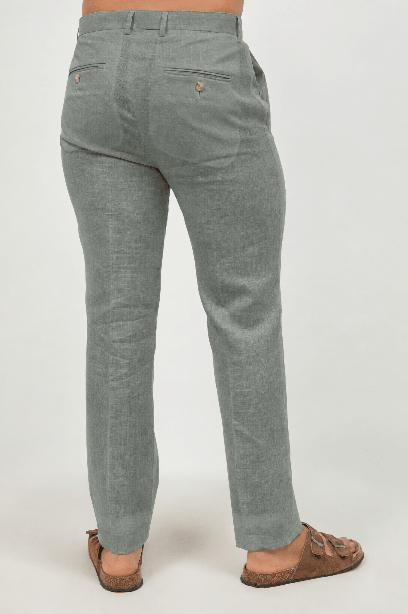 Modern Fit 100% Linen Flat Front Dress Pants