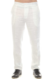 Men's Modern Fit Casual Resort Wear 100% Linen Flat front Dress Pants