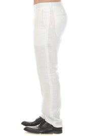 Men's Modern Fit Casual Resort Wear 100% Linen Flat front Dress Pants