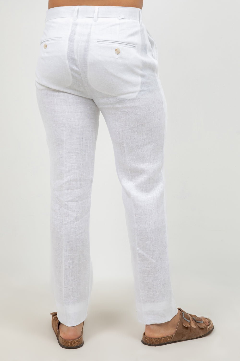 Men's 100% Linen Flat Front Dress Pants