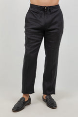 Pantalones casuales de lino con cordón para hombre