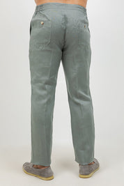Pantalones casuales de lino con cordón para hombre