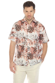 Camisa hawaiana de manga corta 100 % lino natural