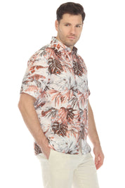 Camisa hawaiana de manga corta 100 % lino natural