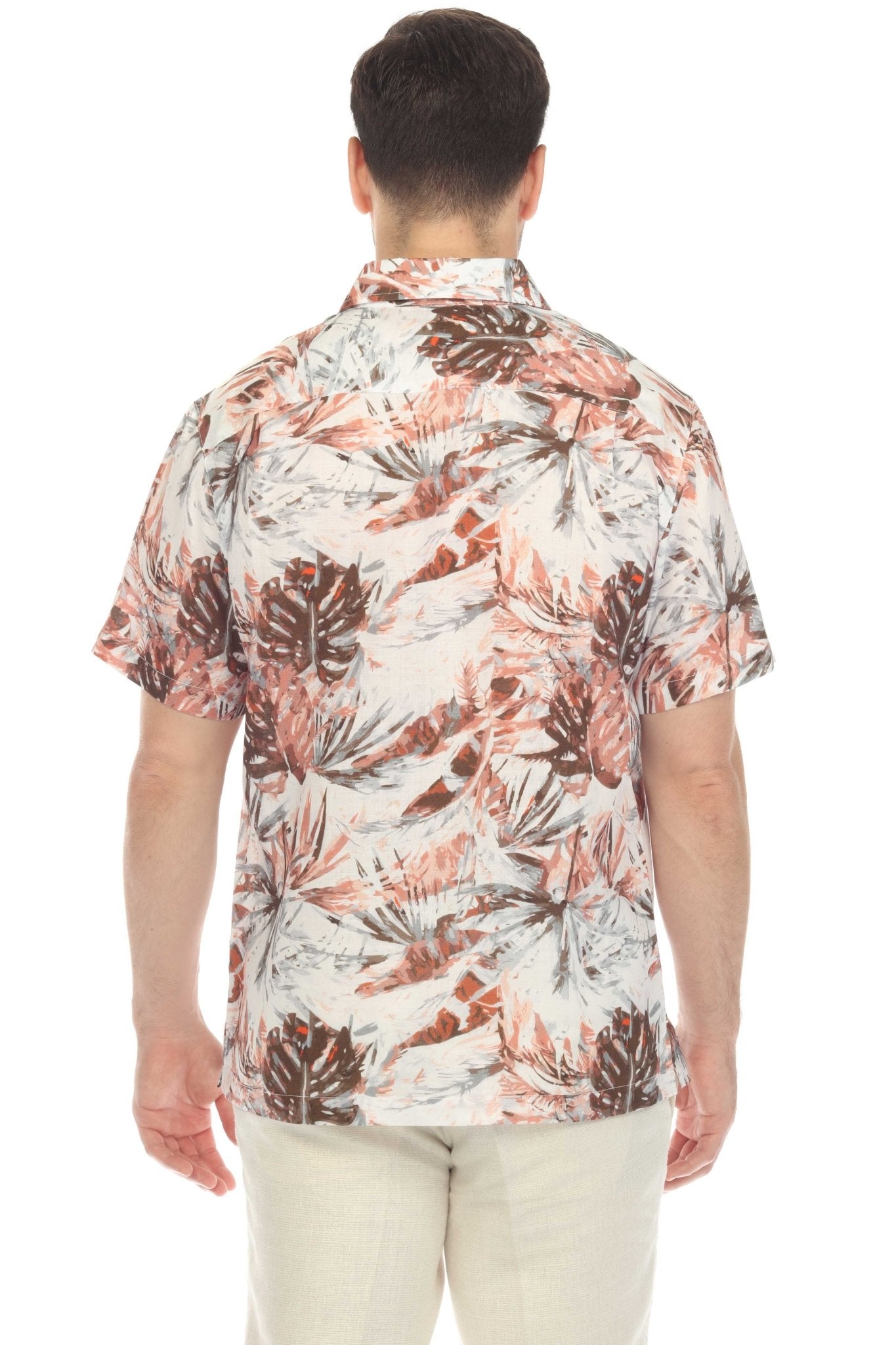 Men's 100% Linen Hawaiian Short Sleeve Shirt
