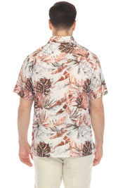 Camisa hawaiana de manga corta 100 % lino natural