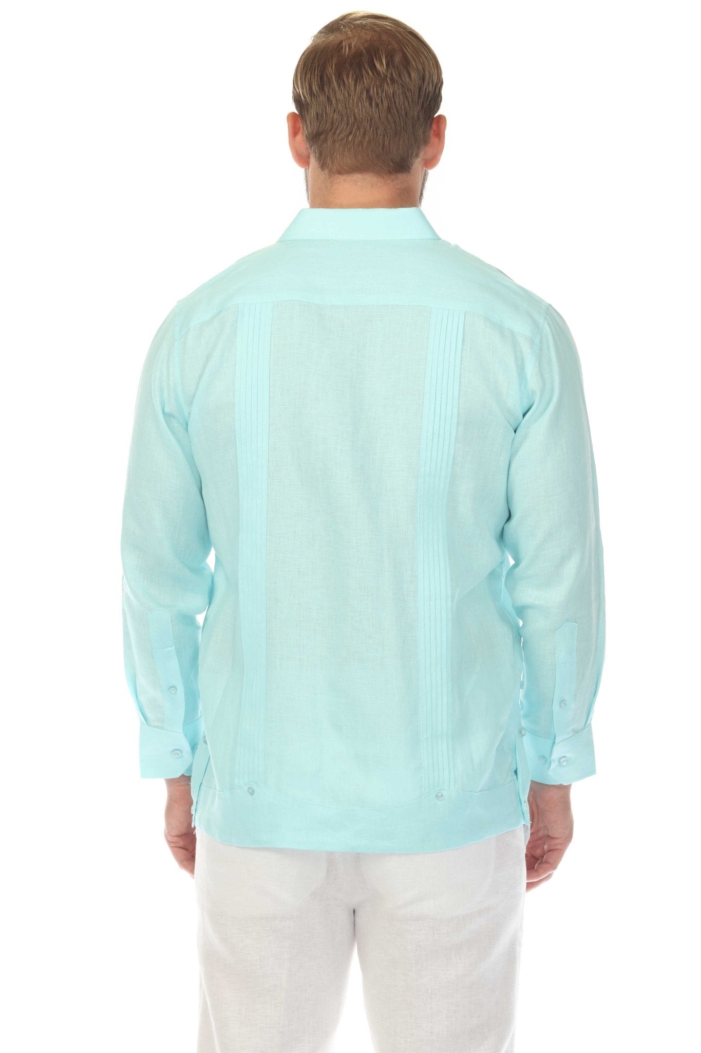 Men's 100% Linen Two Pocket Guayabera Shirt Tuxedo Look