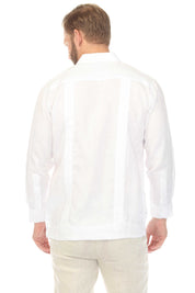 Men's 100% Linen Two Pocket Guayabera Shirt Tuxedo Look