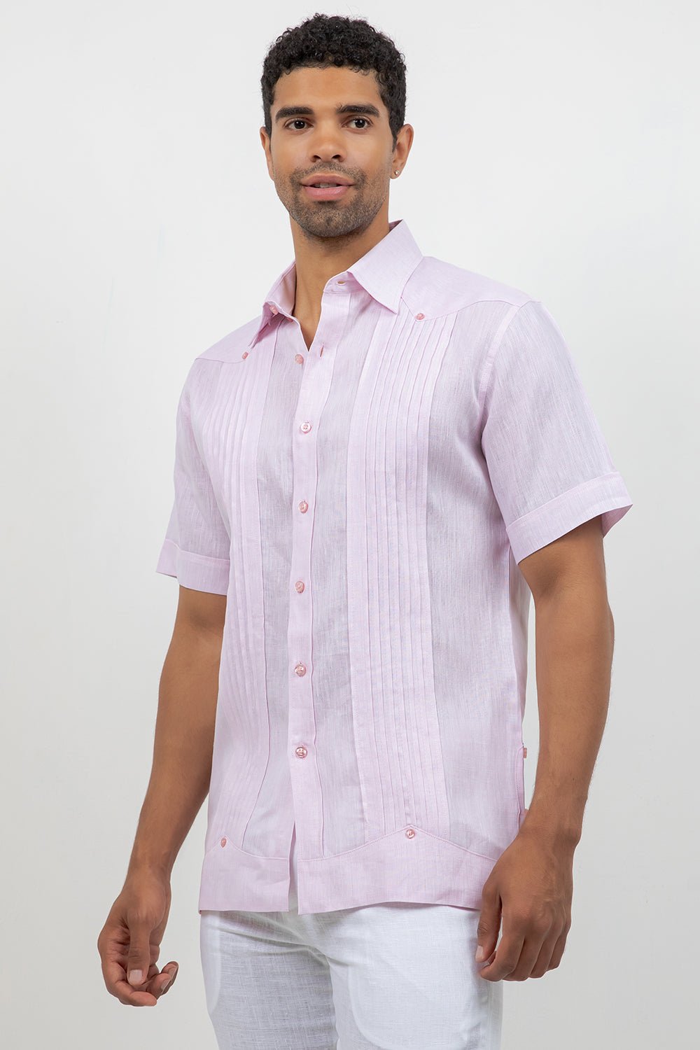 Linen Beach Wedding Guayabera Shirt Short Sleeve Hidden Button