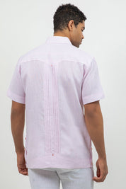 Linen Beach Wedding Guayabera Shirt Short Sleeve Hidden Button