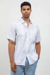 Fancy Linen Guayabera Short Sleeve Two Pocket