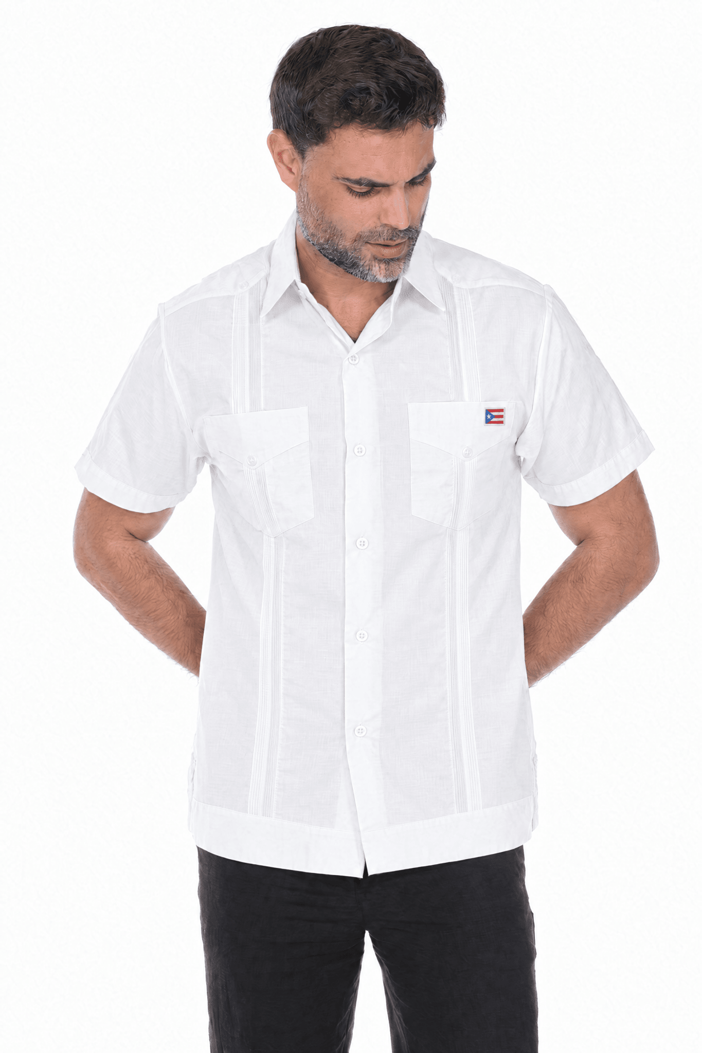 Limited Edition Puerto Rico and Cuba Flag Guayabera Short Sleeve