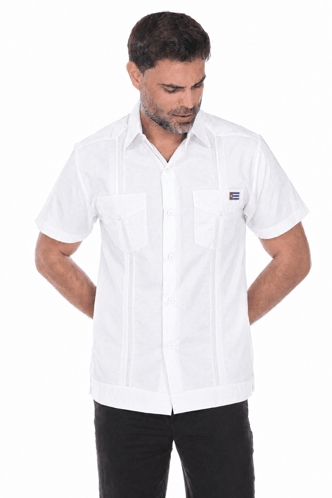 Limited Edition Puerto Rico and Cuba Flag Guayabera Short Sleeve
