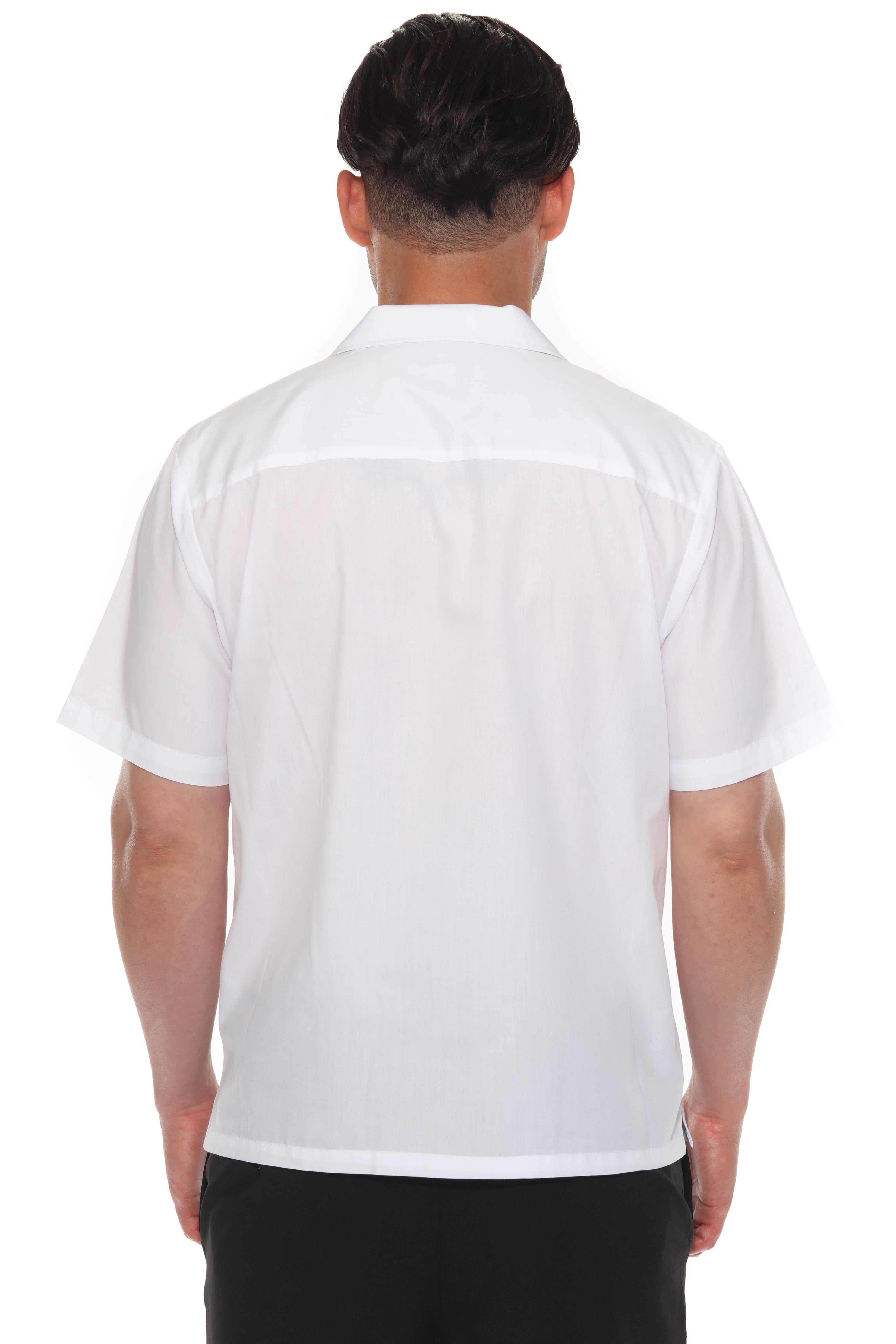 Mojito Men's Cropped Four-Pocket Stylish Guayabera Shirt with Embroidery